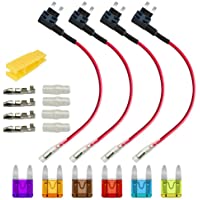 Los mejores  - Gebildet 4pcs Pequeña Portafusible con Hilo in-Line- Coche Circuito Cuchilla Estilo Adaptador Cable Fusible- Add-A…